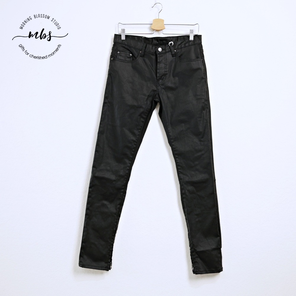 NWT MNML Stretch Denim Mid Rise Skinny Jeans Black Men 31